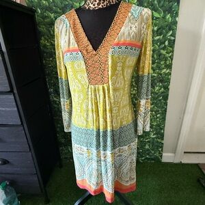 Multicolor Bohemian V-Neck Dress mp19